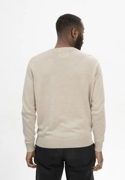 MELA MELA Feinstrick Pullover Style HIMAL aus 100% Bio-Baumwolle, Kiesel melange, – Produktbild 2 von 4