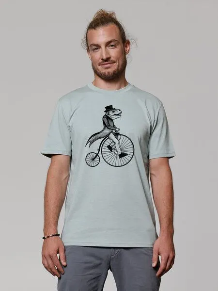 watapparel watapparel T-Shirt Unisex T-Rex auf Fahrrad, Aloe, – Produktbild 1 von 3