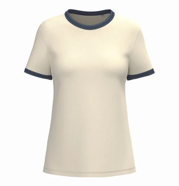 Greenspired Greenspired Damen Ringer T-Shirt aus Bio-Baumwolle 180 g/m² XS - XL, Elfenbein-navy, – Produktbild 1 von 1