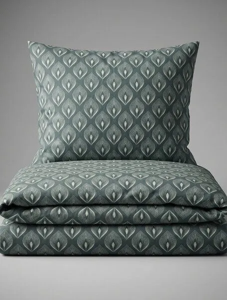 Nature by Adam Nature by Adam Bettwäsche 2tlg aus 100% Bio-Baumwolle - Made in Germany - Feathers, Blaugrün, – Produktbild 2 von 4