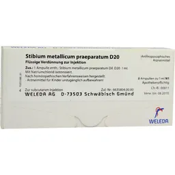 Weleda WELEDA STIBIUM METALLICUM PRAEPARATUM D 20 Ampullen 8X1 ml Ampullen – Produktbild 1 von 1