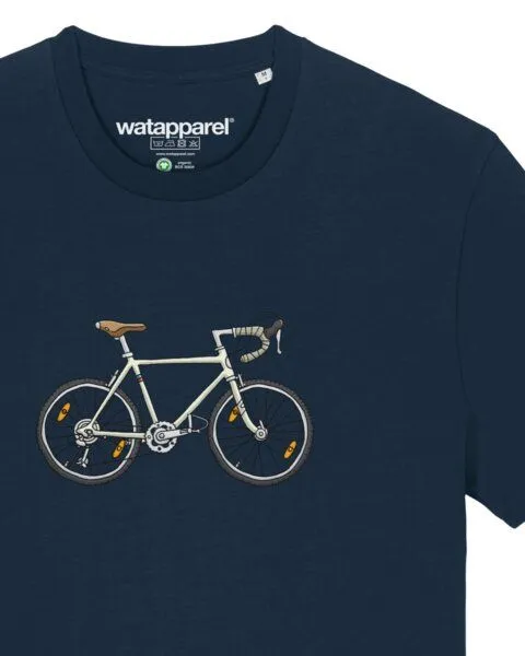 watapparel watapparel T-Shirt Unisex Doodle Bike, French navy, – Produktbild 3 von 3