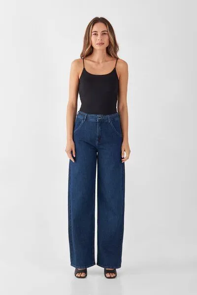 DAWN Damen Jeans BLINK High Waist Wide DAWN Bio-Baumwolle, Dark blue, – Produktbild 2 von 4