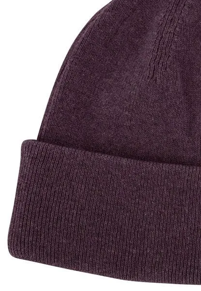 MELA MELA Feinstrick Mütze Style HIMMAT aus 100% Bio-Baumwolle, Elderberry melange, – Produktbild 5 von 5
