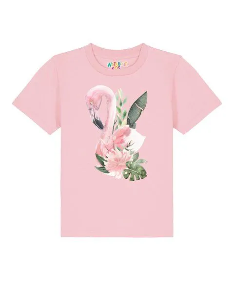 watabout.kids watabout.kids T-Shirt Kinder Flamingo mit Blumen, Cotton pink, – Produktbild 1 von 3