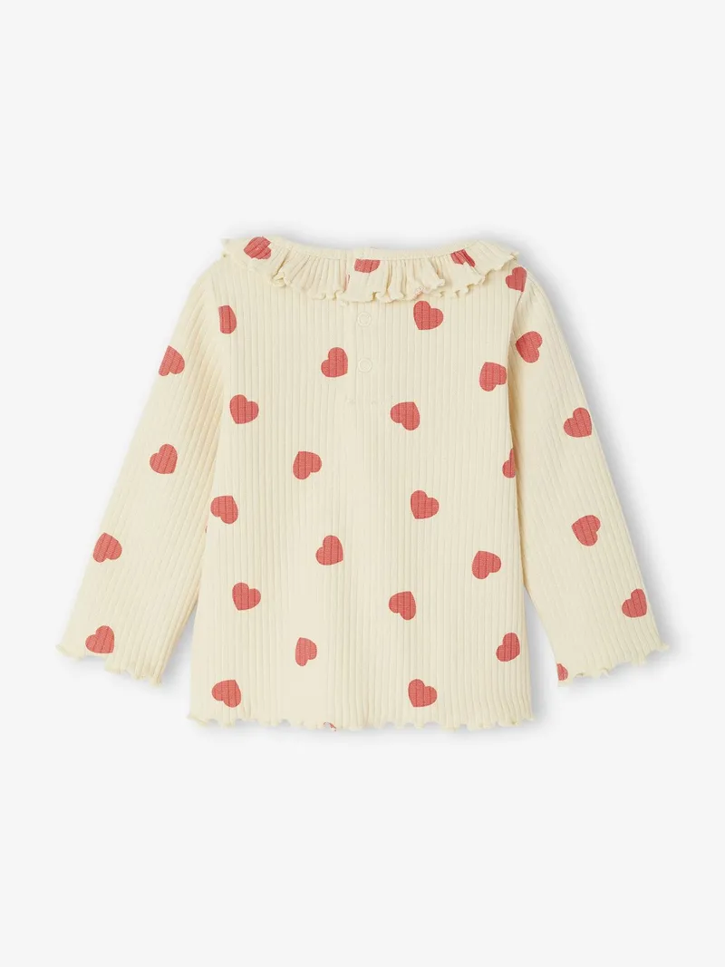 Vertbaudet Mädchen Baby Shirt mit Volantkragen, Vanille, – Produktbild 4 von 4