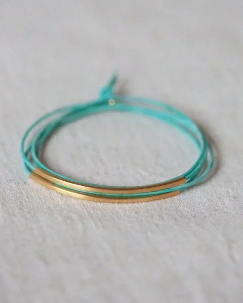 pikfine pikfine Tube Armband Tingval vergoldet, Minzgrün, – Produktbild 1 von 4
