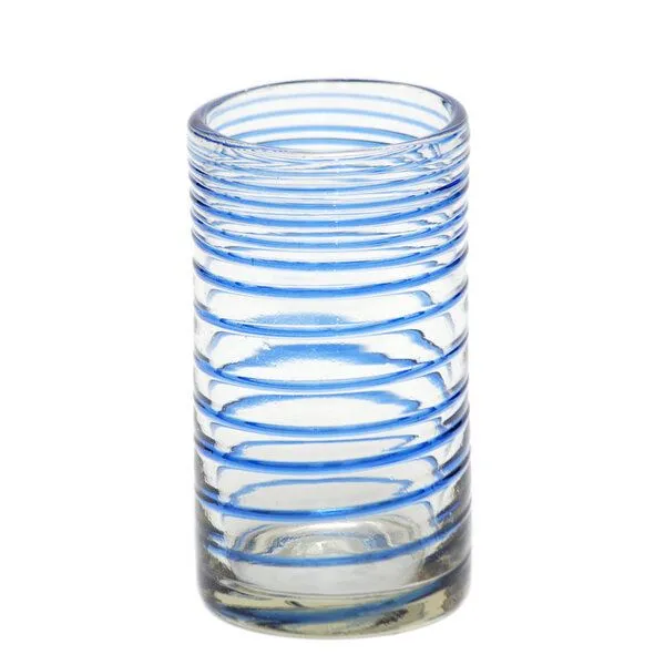 GLOBO Fair Trade GLOBO Fair Trade Glas Longdrink, Recyclingglas mundgeblasen, Blaue spirale, – Produktbild 1 von 1