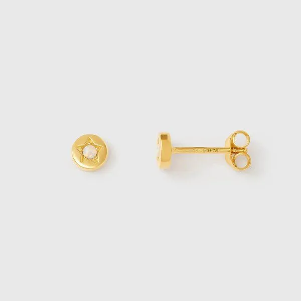 fejn jewelry fejn jewelry Ohrstecker 'opal star' - mit Stern-Detail und Opal, Gold, – Produktbild 1 von 3