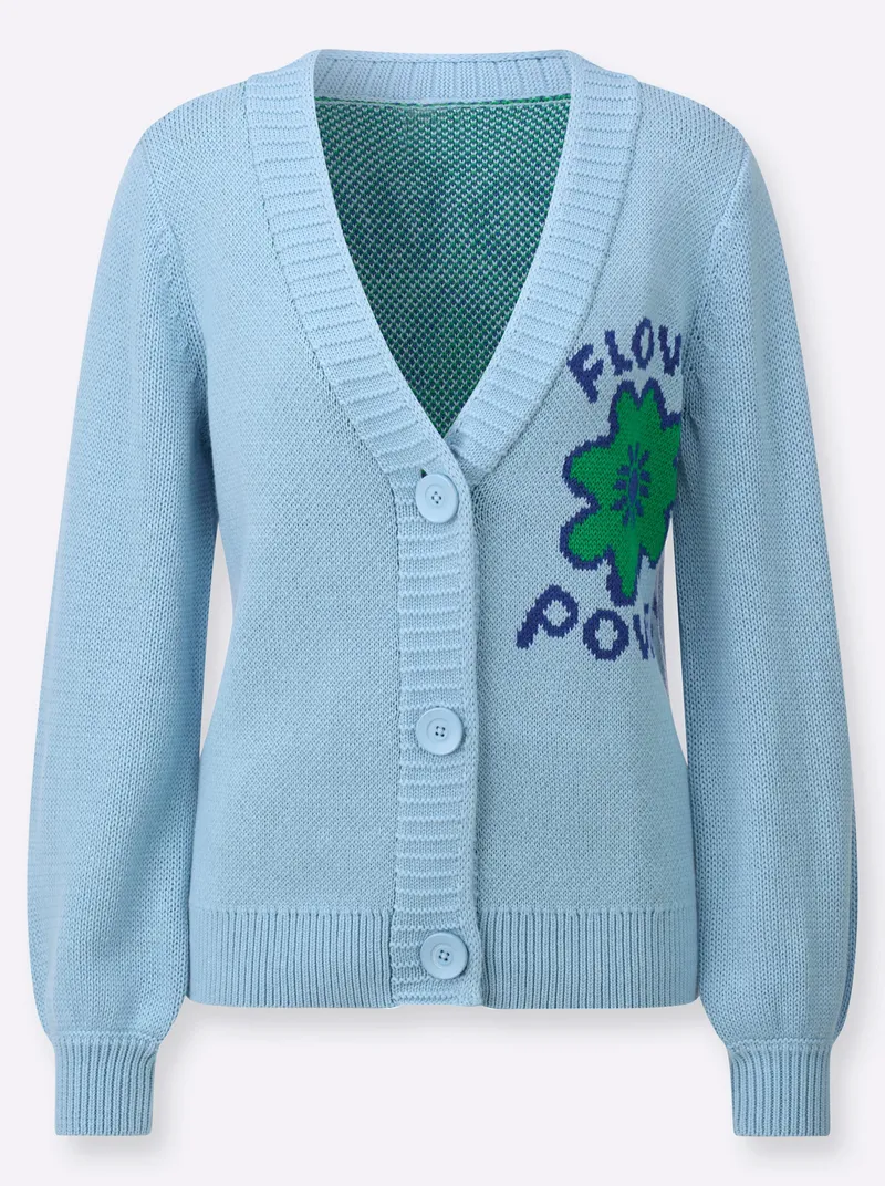 Witt Strickjacke eisblau, Eisblau, – Produktbild 2 von 2