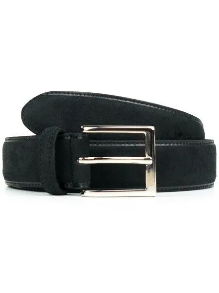 Will's Vegan Shop Will's Vegan Shop Continental-Gürtel, 3,5 cm Veganes Wildleder Herren, Schwarzes veganes wildleder, – Produktbild 1 von 4