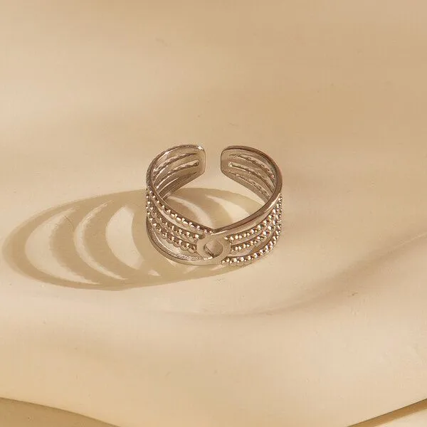 ELEKTROPULLI Größenverstellbarer Boho Summer Ring ca. Ø 17 - 19mm von Elektropulli, Silber, – Produktbild 1 von 5
