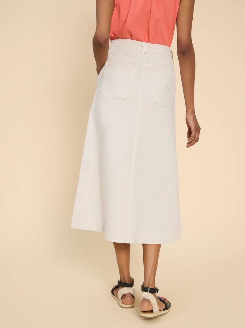 White Stuff Allie Midirock aus Denim - 40, Hellnatur, – Produktbild 4 von 4