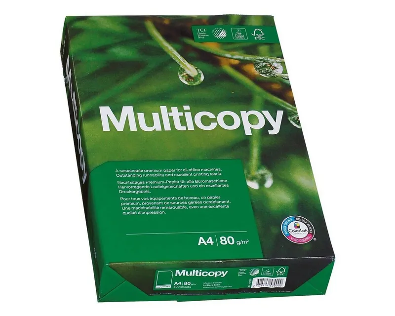 Multicopy Multicopy Druckerpapier MultiCopy, Format DIN A4, 80 g/m², 168 CIE, 500 Blatt, Weiß, – Produktbild 2 von 2