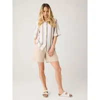 KnowledgeCotton Apparel KnowledgeCotton Apparel Weite Shorts POSEY aus Ecovero und Bio-Leinen, Beige-light-feather-gray, – Produktbild 1 von 1