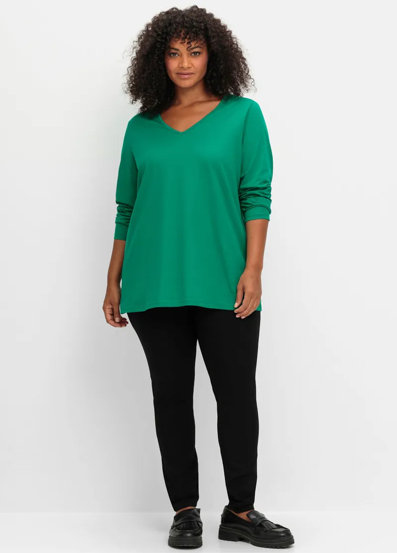 sheego Langarmshirt grün, Grün, – Produktbild 2 von 2