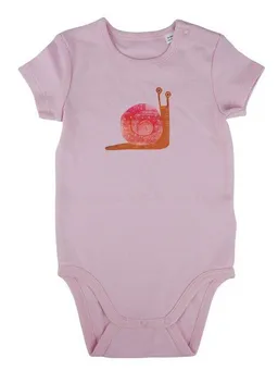 MelaDi Meladi Kinder Baby-Body aus Biobaumwolle - Schnecke auf Rosa – Produktbild 1 von 1