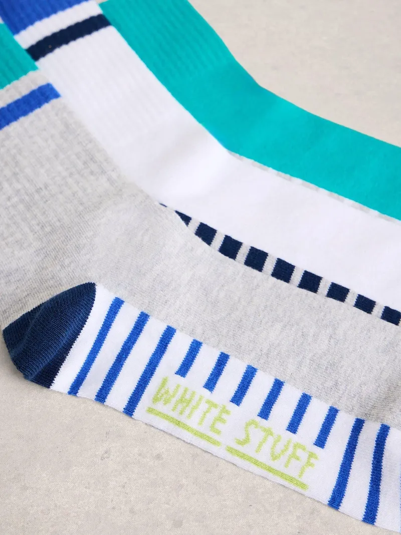 White Stuff 3er-Pack Rippensocken - 41-43, Blau multi, – Produktbild 2 von 2