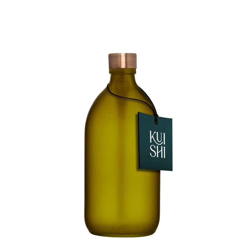 Grüne Vorratsflasche aus Glas mit Deckel – Produktbild 2 von 2