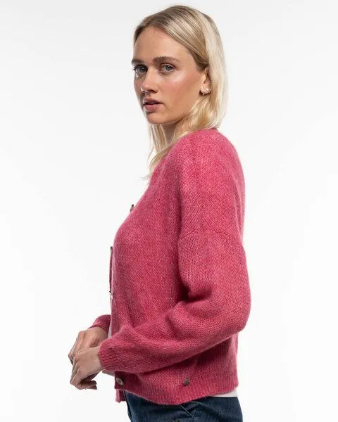 Alma & Lovis Alma & Lovis Leichte Strickjacke aus feinem Alpakagarn | Light Jacket, Cherry (pink), – Produktbild 3 von 3
