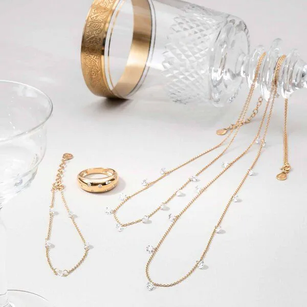 fejn jewelry fejn jewelry Kette sparkle chocker mit Zirkona, Gold, – Produktbild 3 von 3