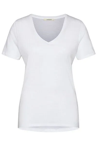 Wunderwerk Wunderwerk Damen T-Shirt, V-Auschnitt, aus Biobaumwolle und Modal "Metro v-neck tee", Weiß, – Produktbild 2 von 4
