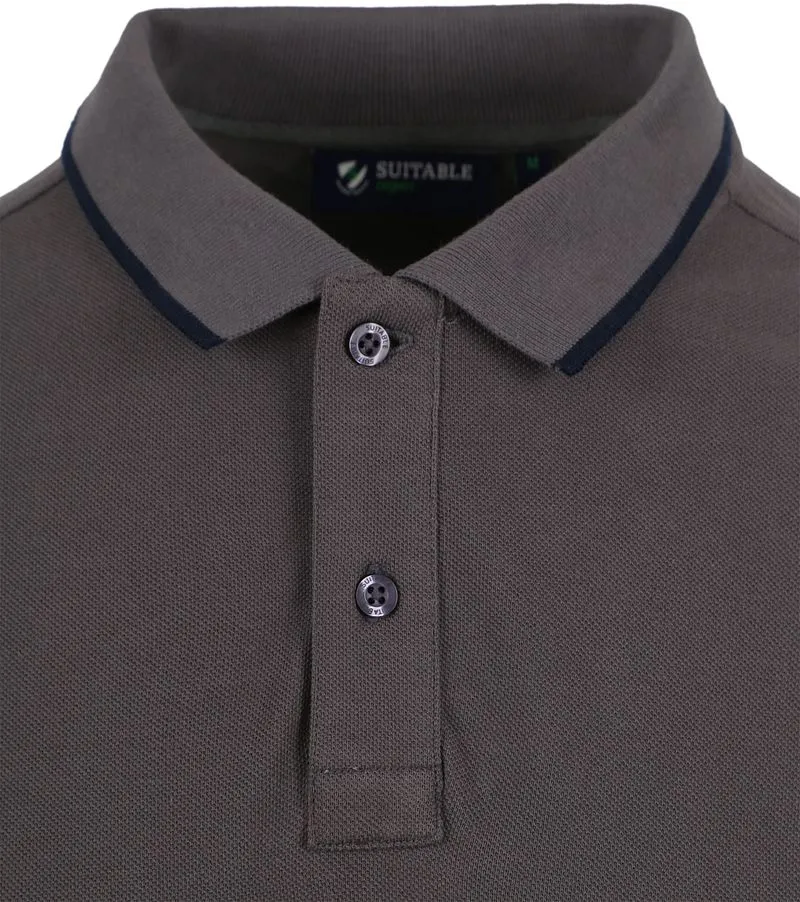 Suitable Suitable Respect Poloshirt Tip Ferry Anthrazit - Größe M, Anthrazit, – Produktbild 3 von 5