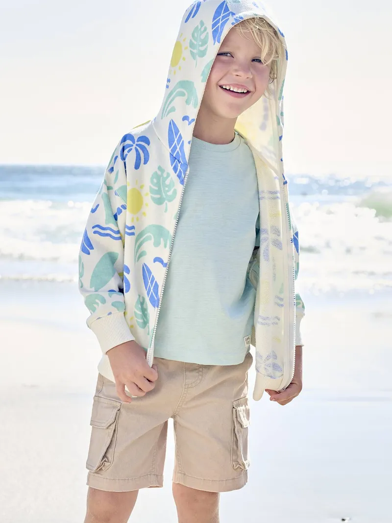 Vertbaudet Jungen Cargoshorts mit Dehnbund, Beige, – Produktbild 4 von 4