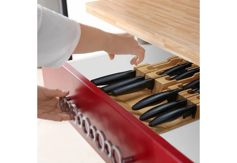 RELAXDAYS RELAXDAYS Messerblock Messerhalter Schublade für 12 Messer (1tlg), Braun, – Produktbild 5 von 5