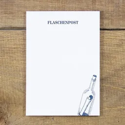 Bow & Hummingbird Bow & Hummingbird Maritimer Notizblock Flaschenpost aus Recyclingpapier – Produktbild 1 von 1
