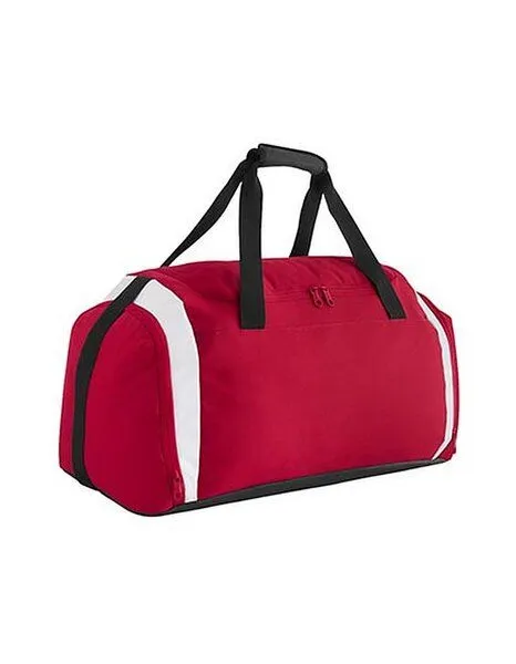 BagBase BagBase Sporttasche Reisetasche Weekender Teamwear Schuhfach Recyceltes Polyester, Rot/weiss, – Produktbild 2 von 3