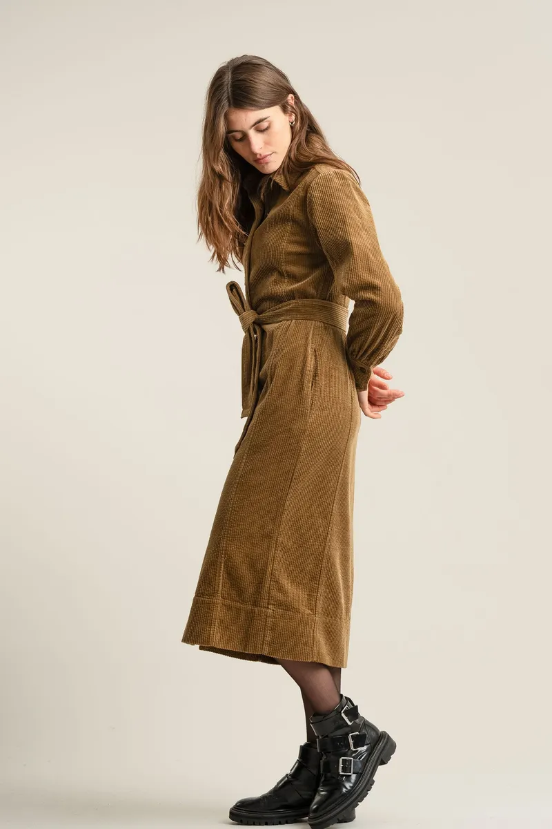 KOMODO KOMODO Damen vegan Kleid Haritti Cord Olive, Olivgrün, – Produktbild 2 von 2