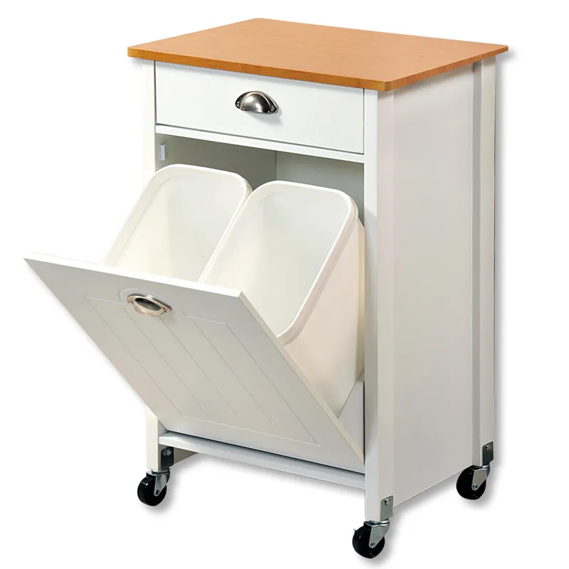 Kesper Küchenwagen mit Mülltrennsystem, Weiss | natur, – Produktbild 4 von 4
