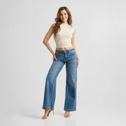 DAWN TWEET Minimal Stretch - Retro Flare - Vintage Blue - Vintage Blue / 32 / 32 – Produktbild 1 von 1