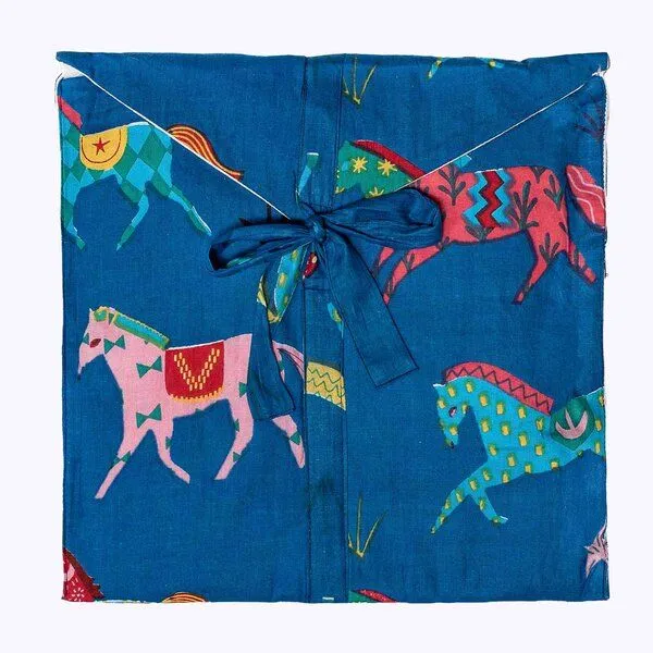 KIKOONI KIKOONI Baumwoll Pyjama "Sleepy K", Wild horses blue, – Produktbild 3 von 3
