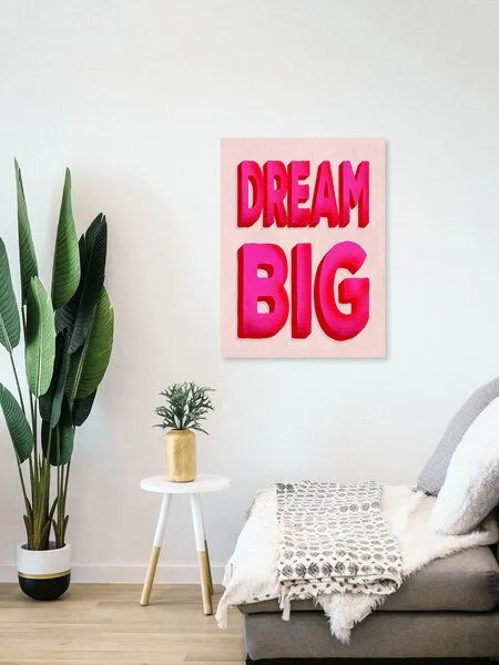 Photocircle Photocircle Poster / Leinwandbild - Dream Big - pink typography – Produktbild 4 von 4