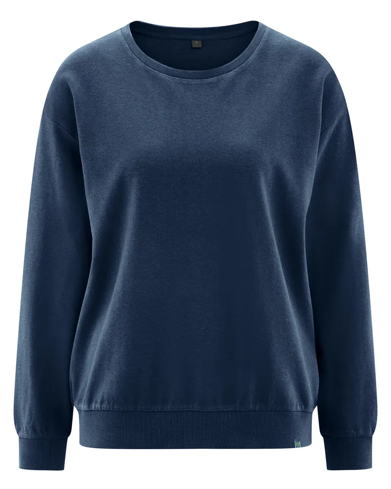 HempAge Hempage Damen vegan Sweatshirt Basic Navy, Blau, – Produktbild 1 von 2
