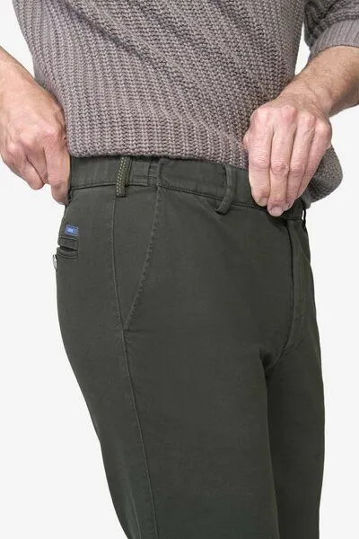 Meyer Meyer Chino mit Dehnbund, Grün (oliv), – Produktbild 3 von 4