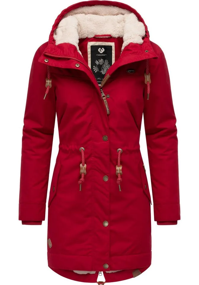 ragwear ragwear Winterjacke YM-Canny stylischer Damen Kurzmantel Parka mit Kapuze, Rot, – Produktbild 4 von 4
