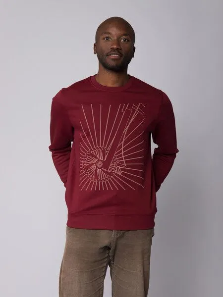 watapparel watapparel Sweatshirt Unisex Fahrradspeichen, Burgundy, – Produktbild 2 von 3