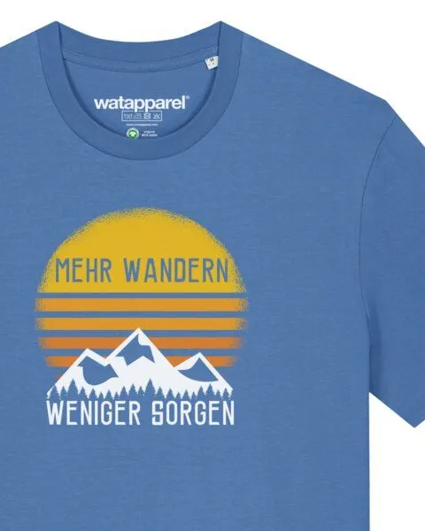 watapparel watapparel T-Shirt Unisex Mehr Wandern, Bright blue, – Produktbild 3 von 3