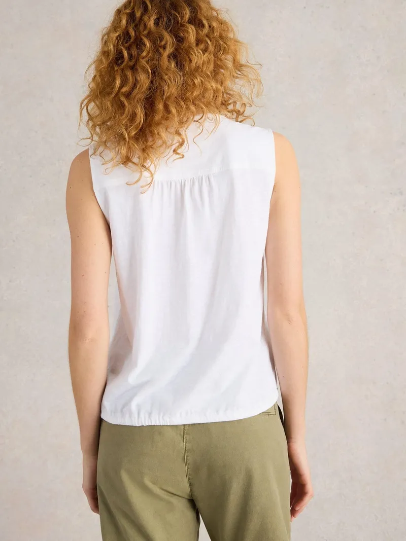 White Stuff Ärmellose Bluse Tulip - 50/R, Reines weiß, – Produktbild 4 von 4