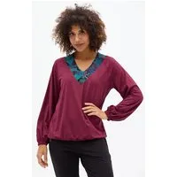 KOKOworld KOKOworld Damen Bluse Solola aus Viscose EcoVero, Wine amanay (weinrot), – Produktbild 1 von 1