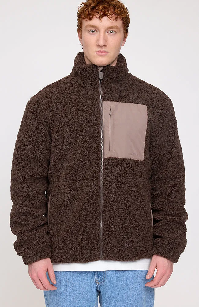 Mazine Mazine Herren vegan Gefütterte Sherpa Jacke Braun, Dunkelbraun, – Produktbild 1 von 2