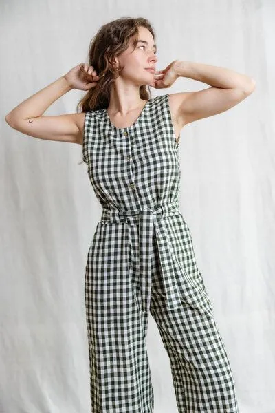 Jyoti - Fair Works Jyoti - Fair Works Baumwoll Jumpsuit Daksha, Kariert, – Produktbild 1 von 4