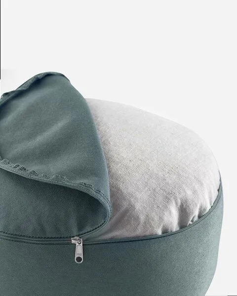 Lotuscrafts Lotuscrafts Yogakissen Lotus - Sitzhöhe 15cm - ohne Bestickung - GOTS zertifiziert, Balsam green, – Produktbild 3 von 4