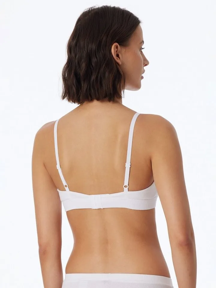 Schiesser Schiesser Bügelloser BH Pure Rib Bügelloser-BH frauen damen, Weiß, – Produktbild 3 von 5