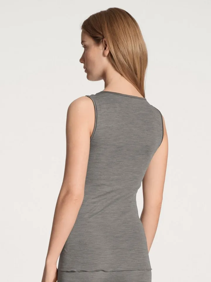 CALIDA CALIDA Tanktop True Confidence Rundhals, atmungsaktiv, wärmend, elastisch, Feinripp-Qualität, Grau, – Produktbild 4 von 5
