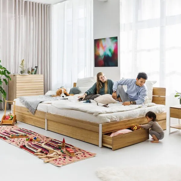 ekomia ekomia Familienbett Luna Storage, Schwarz, – Produktbild 3 von 4