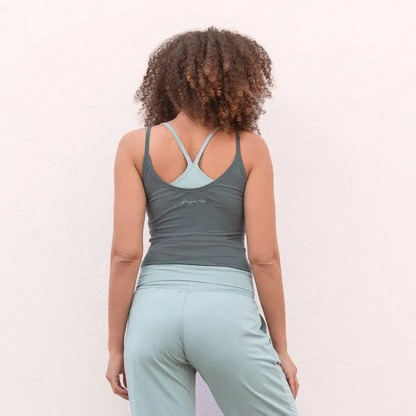 Jaya Jaya SOFIA 2 FARBIG - Damen - Top für Yoga und Freizeit aus Biobaumwolle, Forest/aqua, – Produktbild 3 von 4